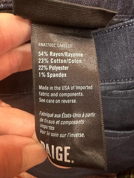 Paige Normandy Stretch Slim Fit Jeans in Dark Navy - Picture 6 of 8